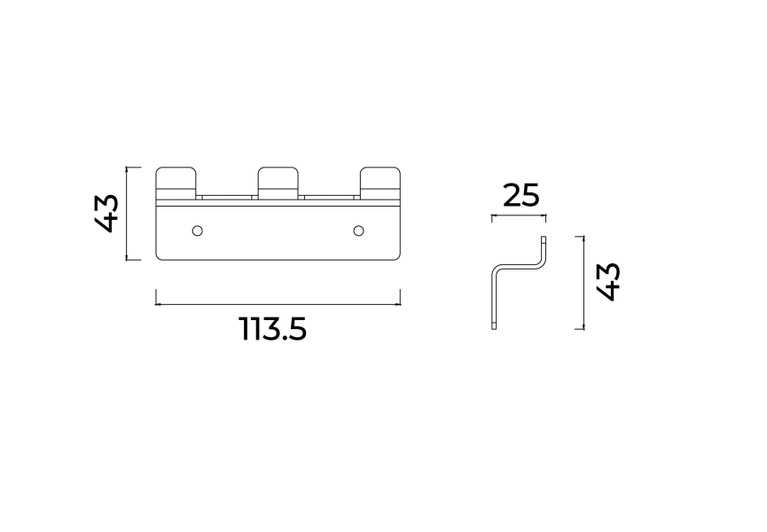 Cintre de salle de bains Triple Form Medimex croquis 7