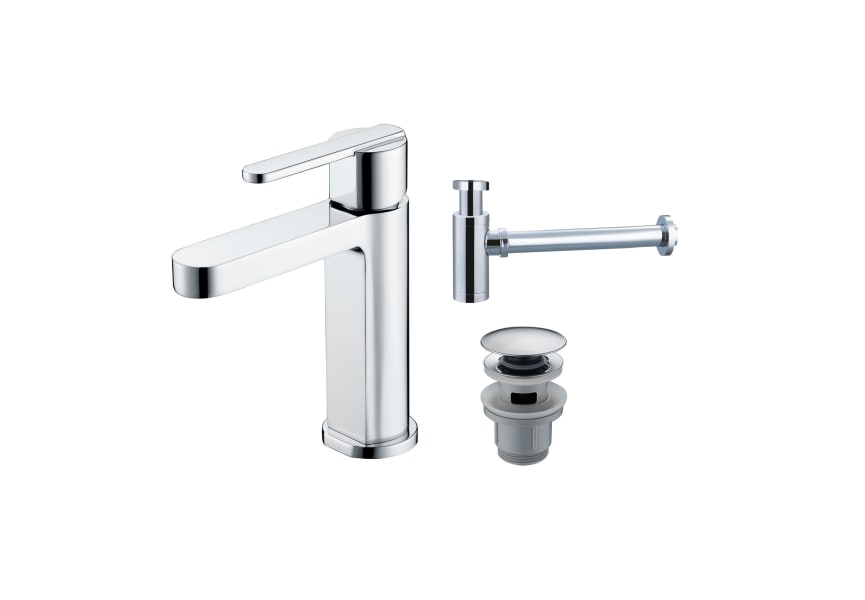 Pack Roma Robinet de lavabo Imex + Bonde à déclic + Siphon principal 0