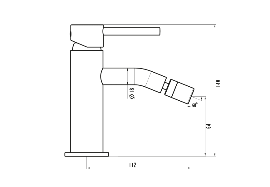 Mitigeur de bidet Sirio de GME croquis 7