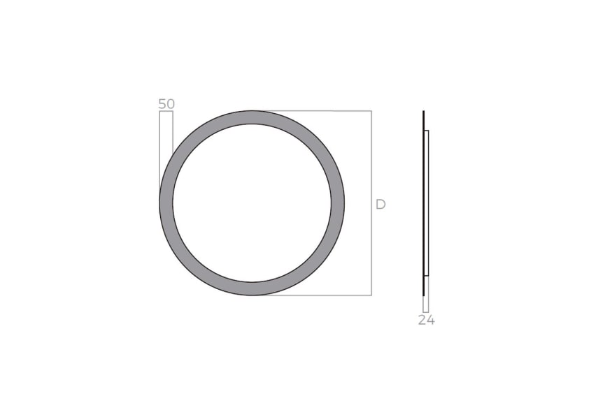 Miroir de salle de bains avec l'éclairage LED « Moon » de Bruntec croquis 3
