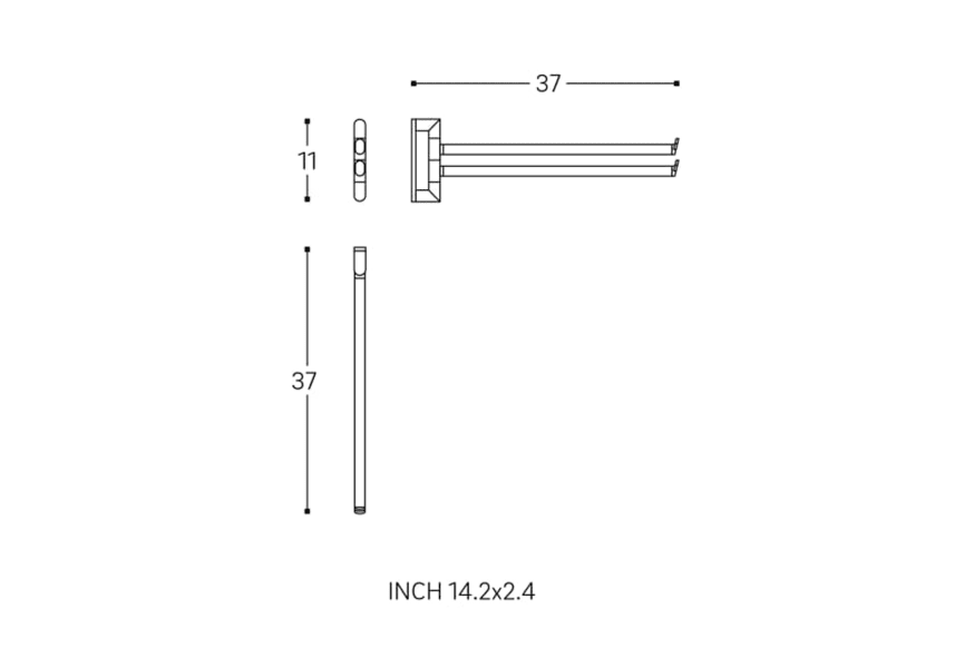 Porte-serviettes de salle de bains Micra Cosmic croquis 2