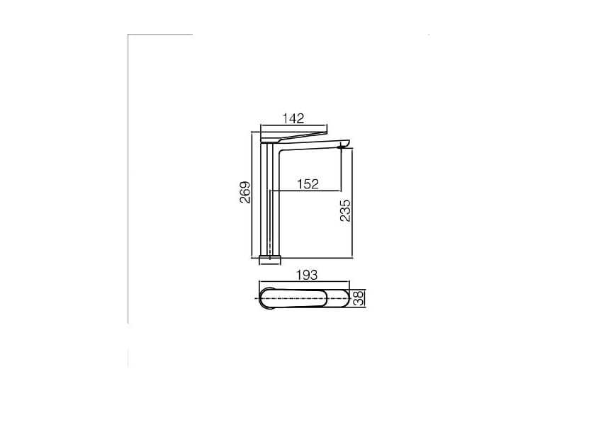 Robinet de lavabo Dinamarca Imex croquis 7
