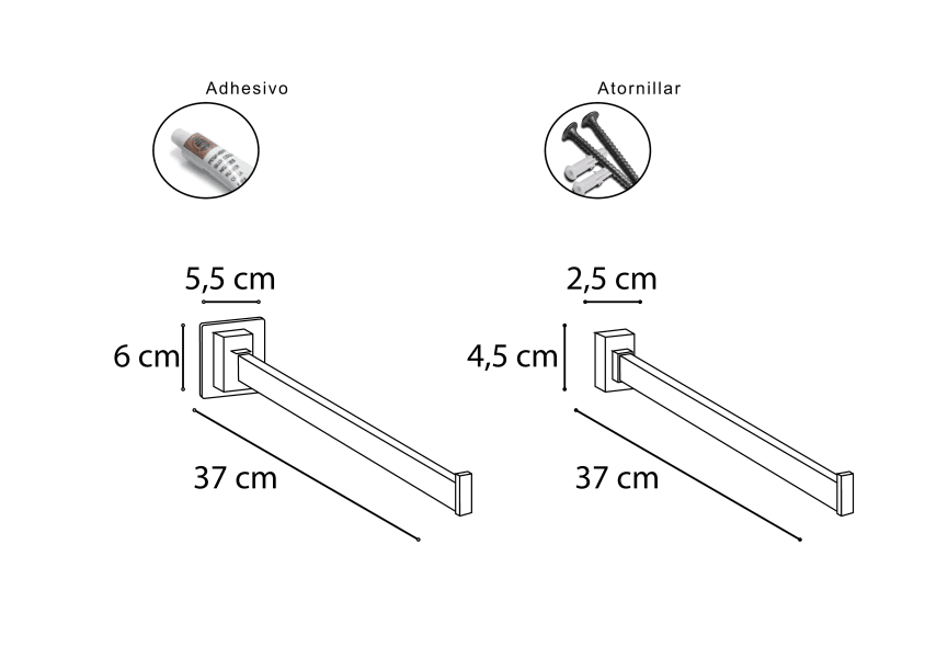 Porte-serviettes latéral Link/Top Mediterránea del baño croquis 2