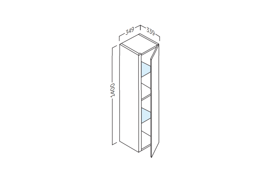 Colonne de salle de bains façade lisse Lambda Coycama croquis 17