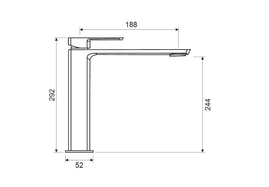 Robinet de lavabo Yanet Lluvibath croquis 3