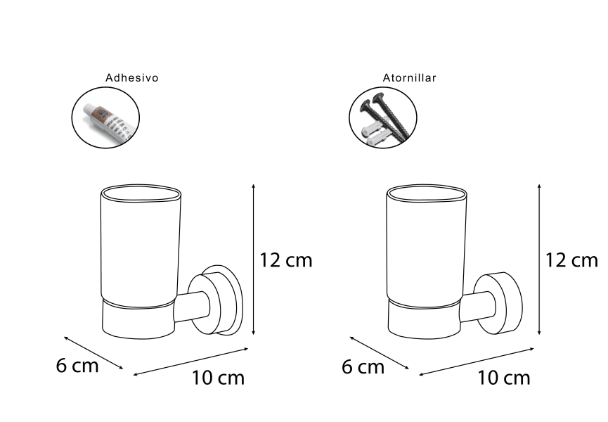 porte-brosse à dents Forest Mediterranea del baño croquis 1