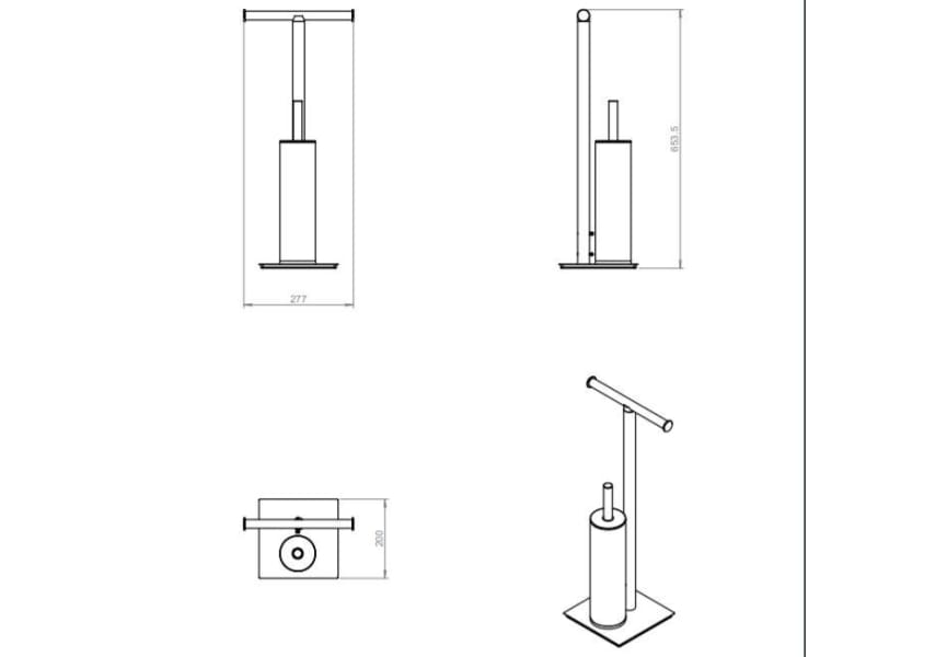 Porte-balai de toilette sur pied Project Cosmic croquis 5