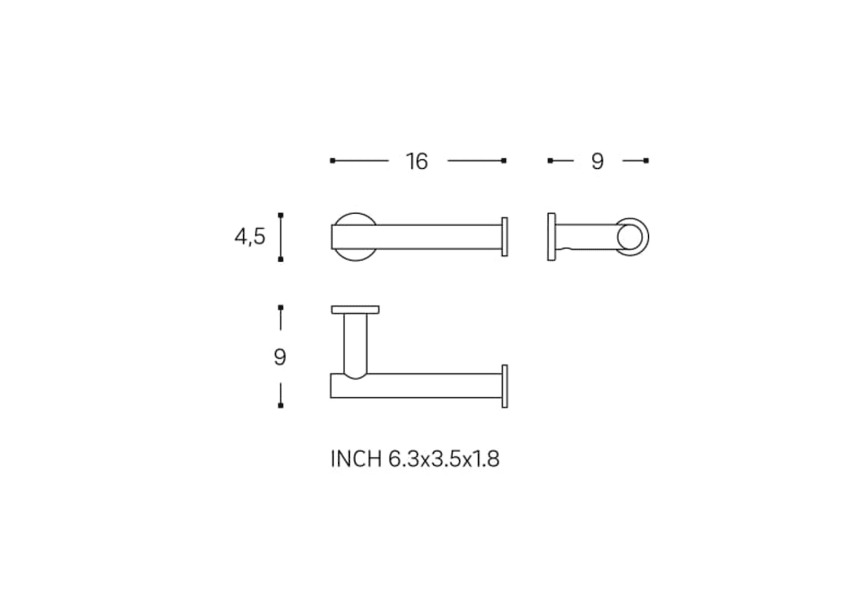 Porte-rouleau Architect Cosmic sans couvercle croquis 5