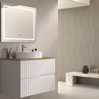 Meuble de salle de bains avec plan de toilette en bois Ebi Bruntec colours