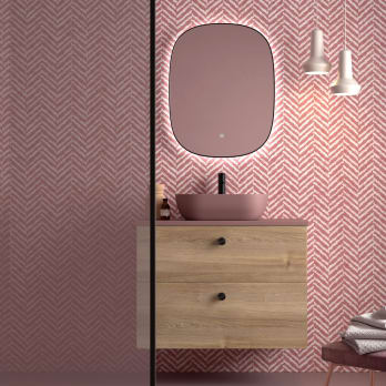 Meuble de salle de bains Avila Dos Carmen avec lavabo sur plan de toilette microtec