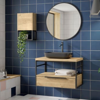 Meuble de salle de bains Kirk Industrial Coycama avec plan de toilette