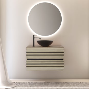 Meubles de salle de bains avec plan de toilette en bois Kora Bruntec