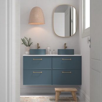 Meuble de salle de bains avec plan de toilette Microtec White Avila Dos