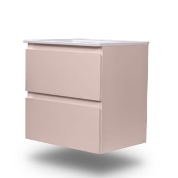 Ensemble de meuble de salle de bain compact Nivo Bruntec 2 tiroirs suspendus