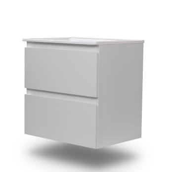 Ensemble de meuble de salle de bain compact Nivo Bruntec 2 tiroirs suspendus
