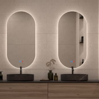 Bruntec Delta Miroir de salle de bain avec éclairage LED