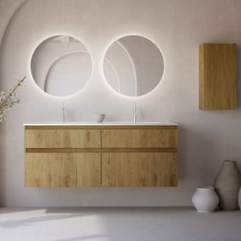 Ensemble de meubles de salle de bain en bois massif Alpes 6  Bruntec