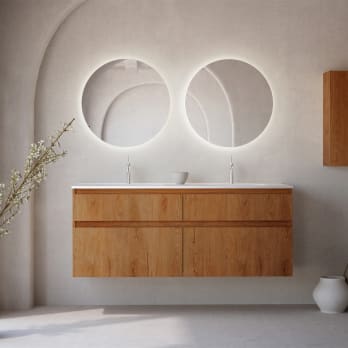 Ensemble de meubles de salle de bains en bois massif Alpes 7  Bruntec