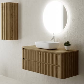 Meubles de salle de bains avec comptoir en bois massif Baviera Bruntec