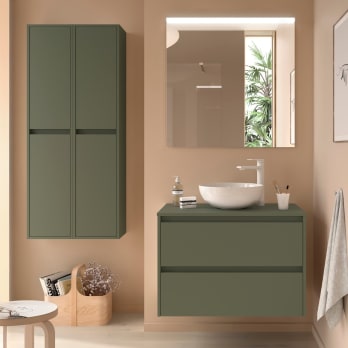 Meubles de salle de bains avec plan de toilette en bois Noja Salgar