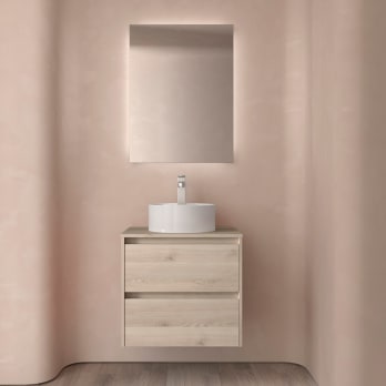 Meubles de salle de bains avec plan de toilette en bois Noja Salgar