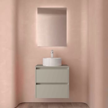 Meubles de salle de bains avec plan de toilette en bois Noja Salgar