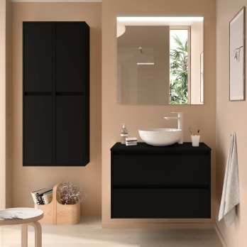Meubles de salle de bains avec plan de toilette en bois Noja Salgar