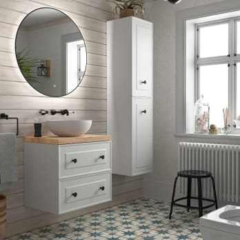 Meuble de salle de bain avec plan de toilette en bois Renoir vintage classique Salgar