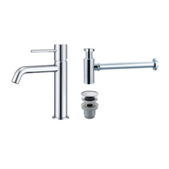 Pack Robinet de lavabo Imex Monza + bonde clic-clac + siphon rond exposé