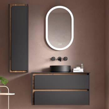 Meuble de salle de bains avec plan de toilette en bois Índico Visobath