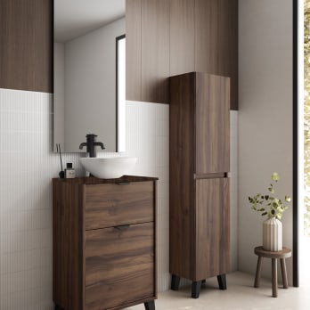 Ensemble meuble de salle de bains faible profondeur 35,5 cm avec lavabo sur plan de toilette Midi Visobath