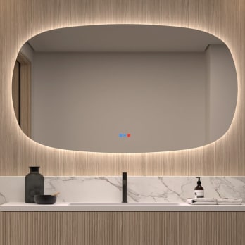 Miroir de salle de bain avec éclairage LED Look Bruntec