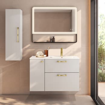Ensemble de meubles de salle de bains suspendu avec lavabo Flat Verso Viso