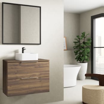 Meuble de salle de bains avec plan de toilette en bois Zahara Bruntec