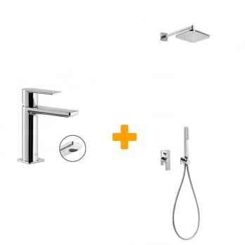 Loft Tres robinetterie de lavabo + ensemble de douche encastrée