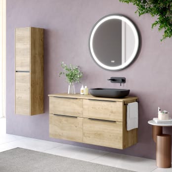 Meuble de salle de bains avec plan de toilette en bois Galsaky Coycama