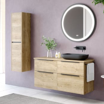 Meuble de salle de bains avec plan de toilette en bois Galsaky Coycama