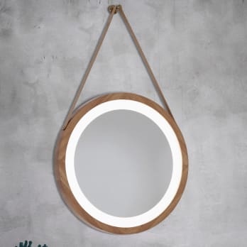 Miroir de salle de bain en avec éclairage LED Bamboo Bruntec