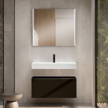 Ensemble de meubles de salle de bains avec lavabo Solid et meuble à tiroirs Nomad Viso