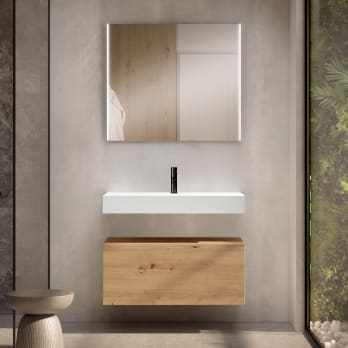 Ensemble de meubles de salle de bains avec lavabo Solid et meuble à tiroirs Nomad Viso