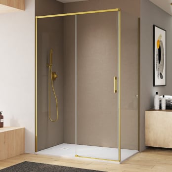 Paroi de douche angulaire coulissante sur mesure Aria Bruntec