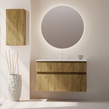 Ensemble de meuble de salle de bain en bois massif Alpes 17 Bruntec