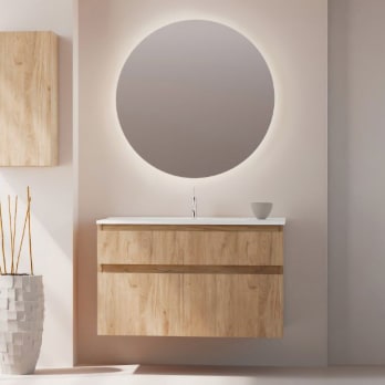 Ensemble de meuble de salle de bains en bois massif Alpes 17 Bruntec