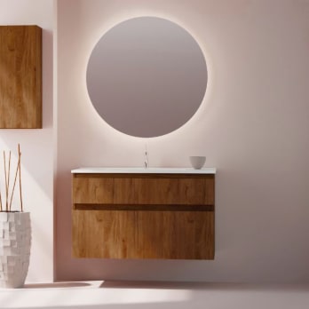 Ensemble de meuble de salle de bains en bois massif Alpes 17 Bruntec