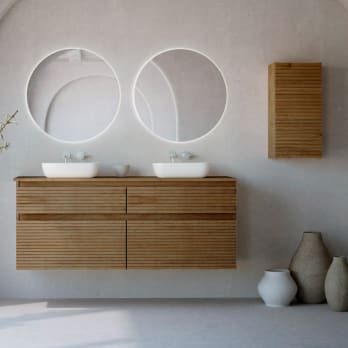Meuble de salle de bains avec plan de toilette en bois Palilleria Horizontal Alpes 9 Bruntec