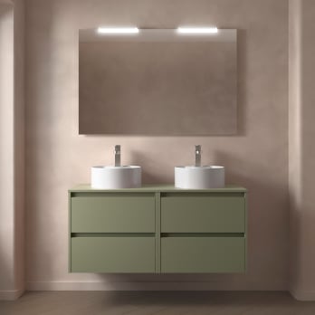 Ensemble de meubles de salle de bains avec plan de toilette en bois Noja Salgar