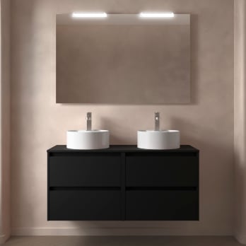Meubles de salle de bains avec plan de toilette en bois Noja Salgar