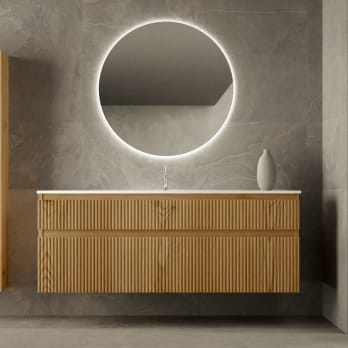 Ensemble de vanité de salle de bain en bois massif Alpes Bruntec