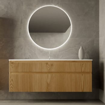 Ensemble de meuble de salle de bains en bois massif Alpes Bruntec