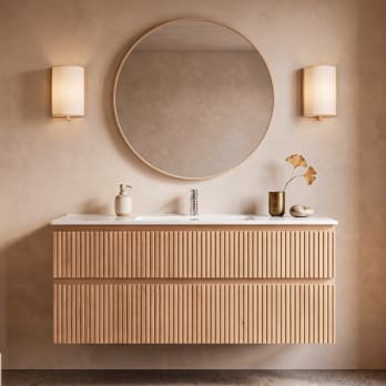 Ensemble de meuble de salle de bains en bois massif Alpes Bruntec